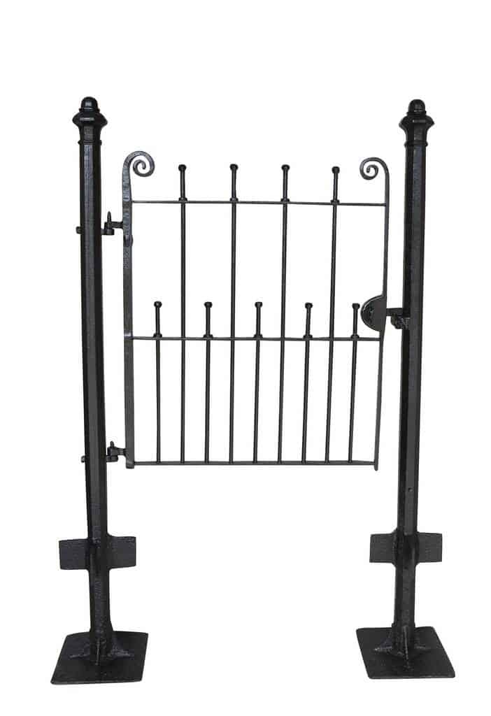 Pedestrian Antique Wrought Iron Gate & Cast Iron Posts