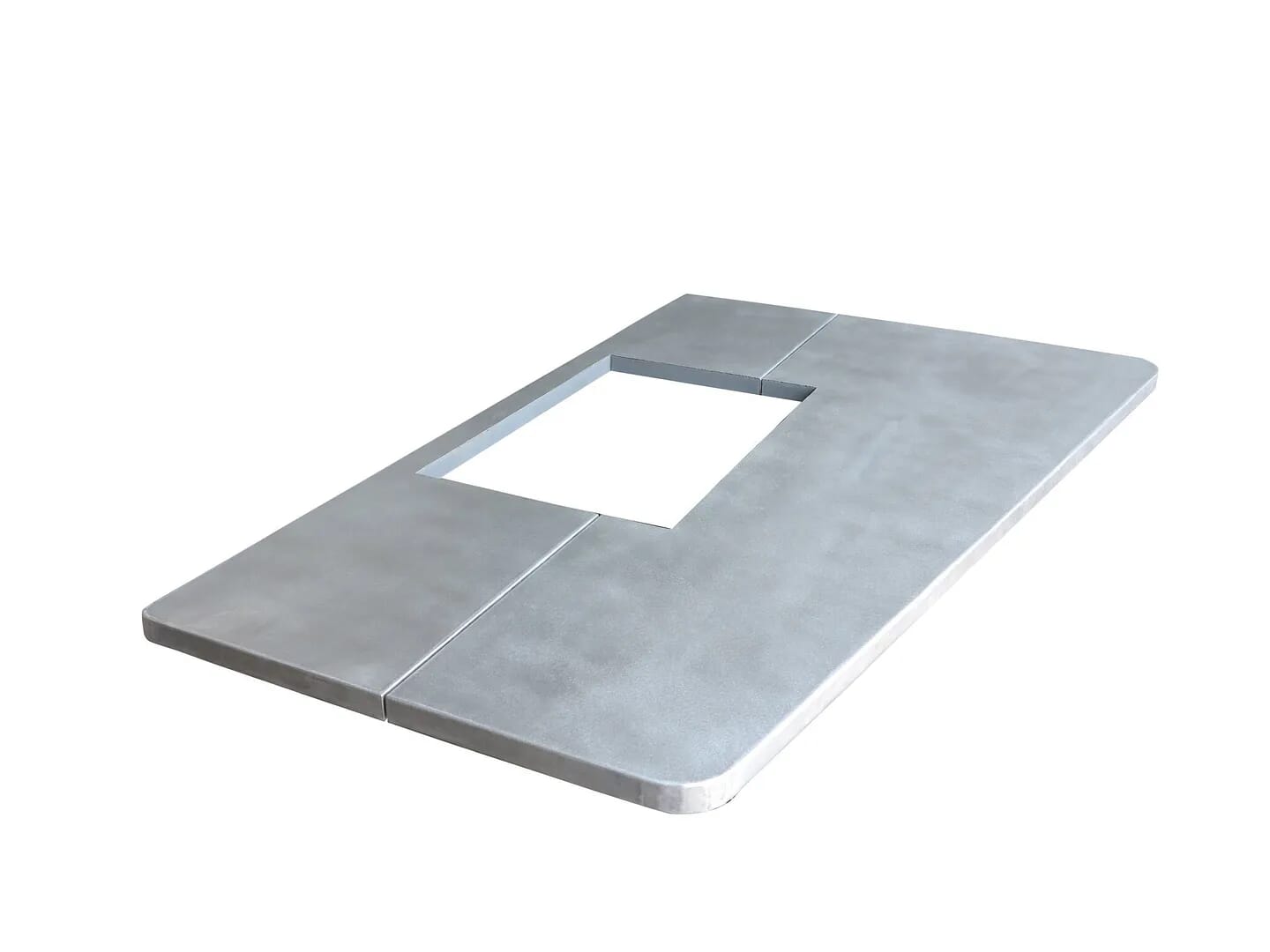 Handmade Matt Zinc Kitchen Worktop With Hob Cut Out - D1557