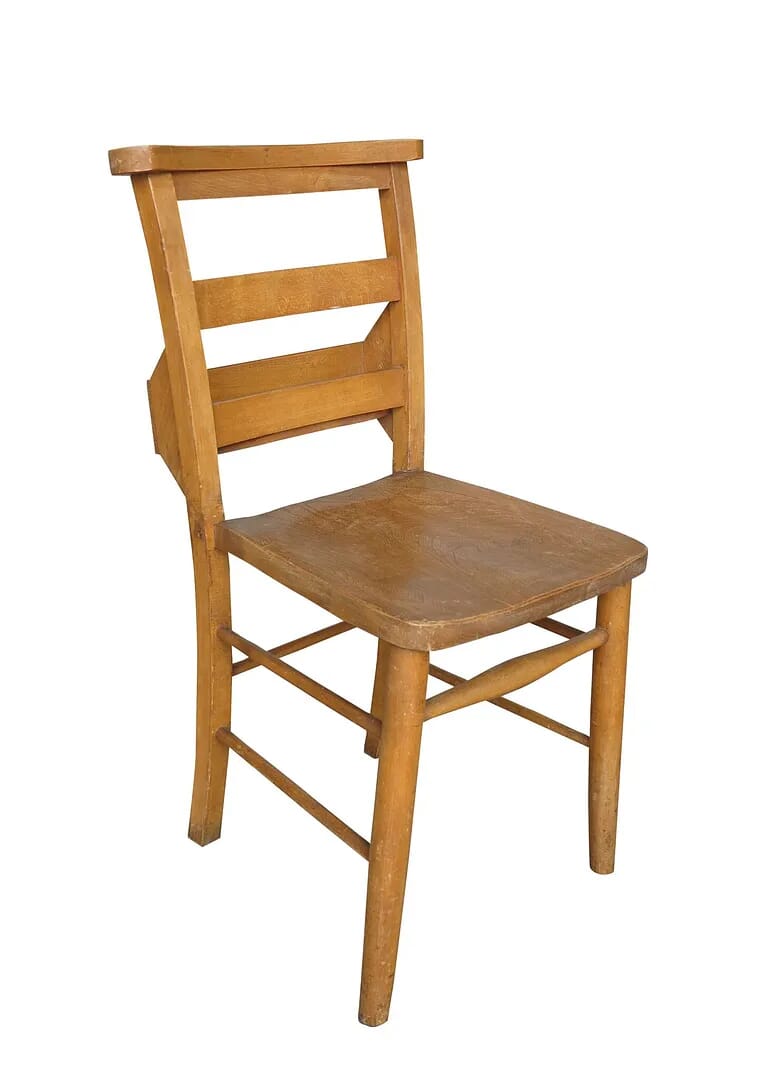 Antique Reclaimed Church / Chapel Chairs With Bible Backs - 8790/9503