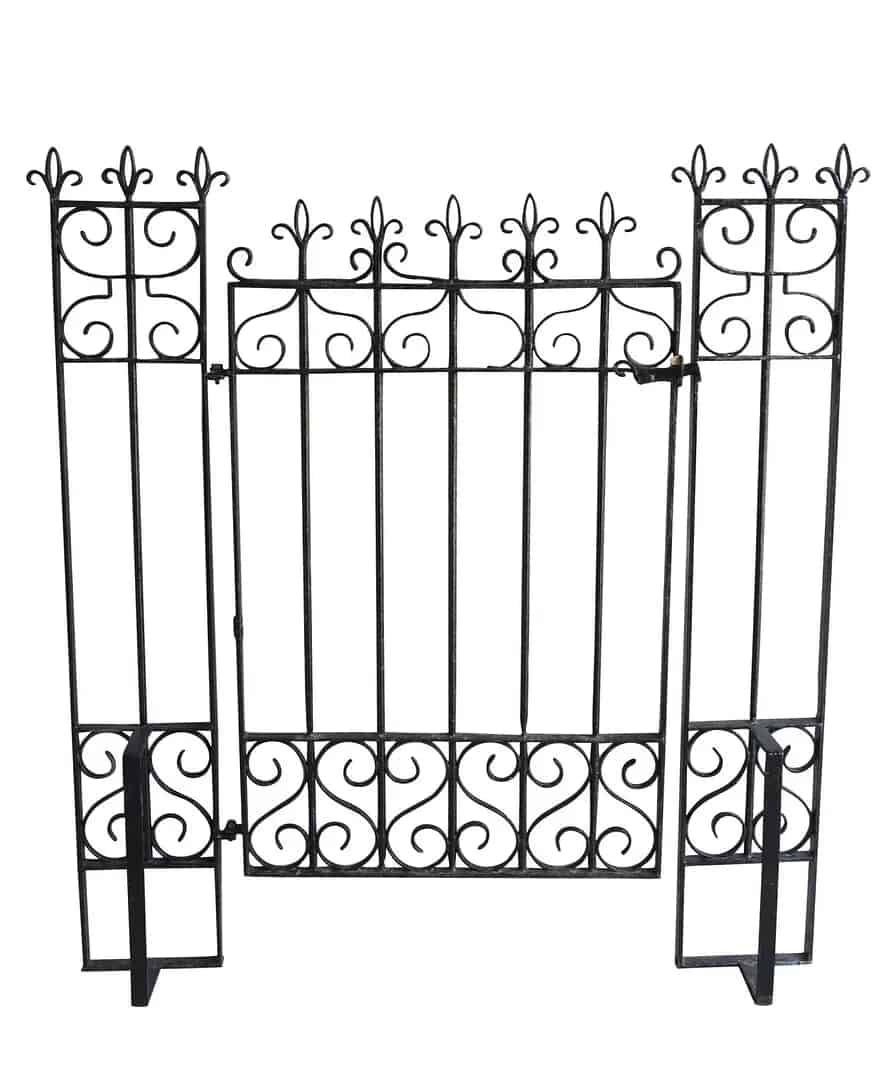 Original Vintage Iron Pedestrian Gate and Posts