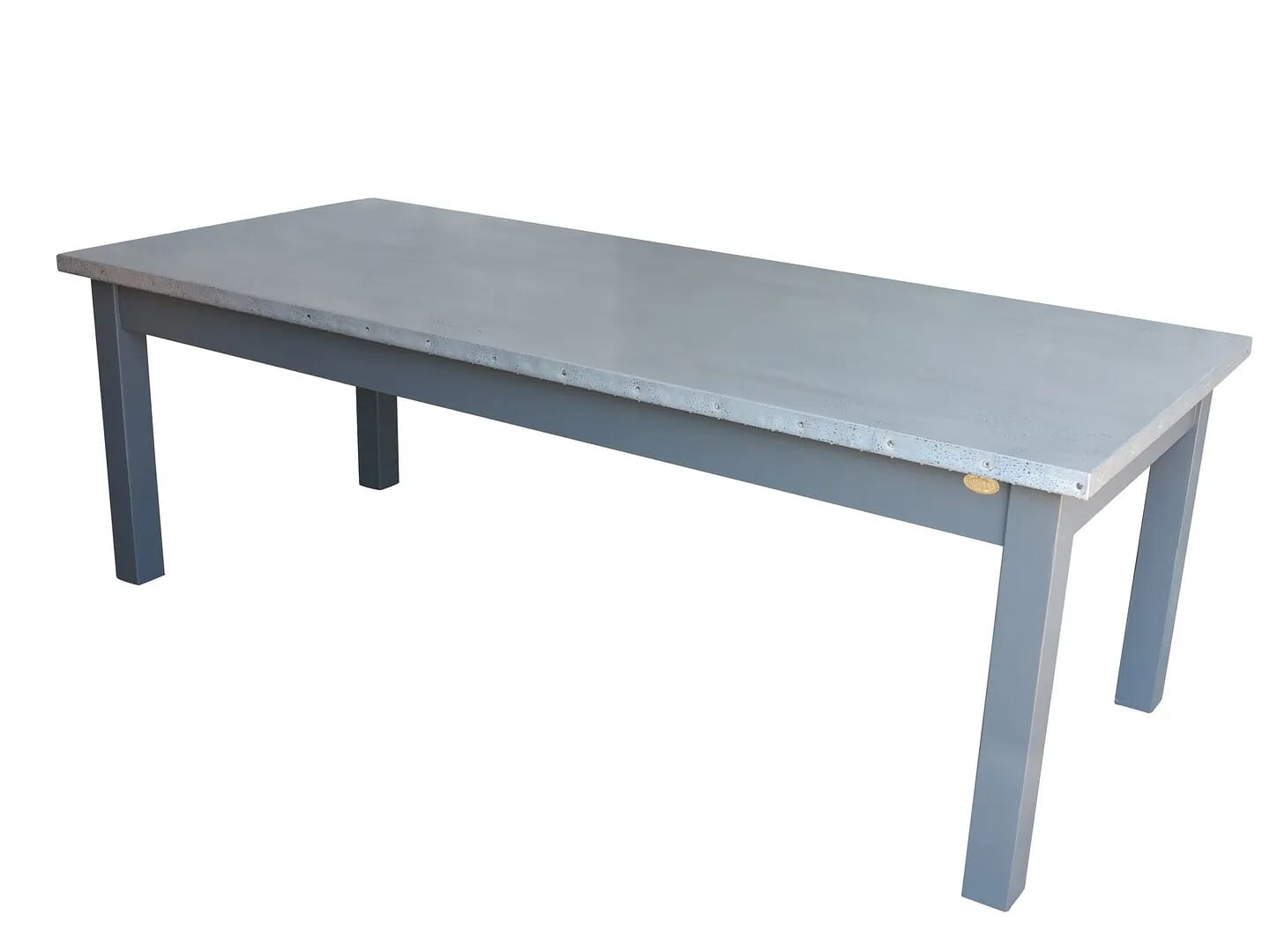 Bespoke Antiqued Distressed Top Zinc Kitchen Table - D1558