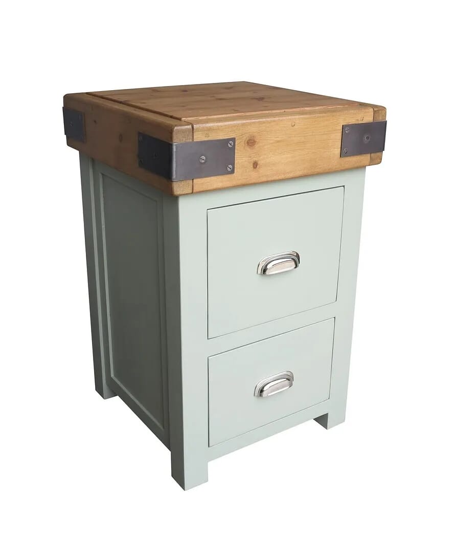 Butchers Block Style Top on Bespoke Painted Base - D1559