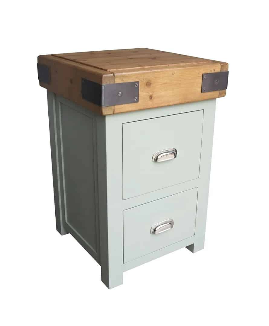 Butchers Block Style Top on Bespoke Painted Base
