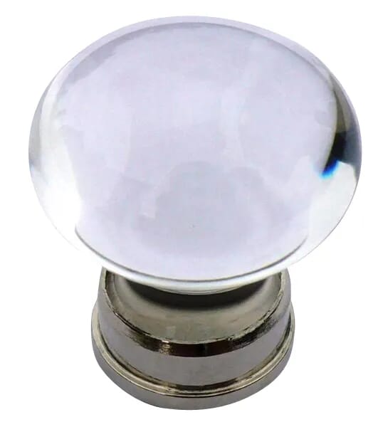 Clear Glass Nickel Cupboard Door Knob - CGla/s/clearpns
