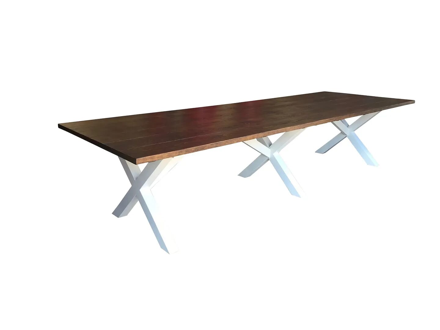 Bespoke Large Plank Top X Frame Style Kitchen Table - D1562