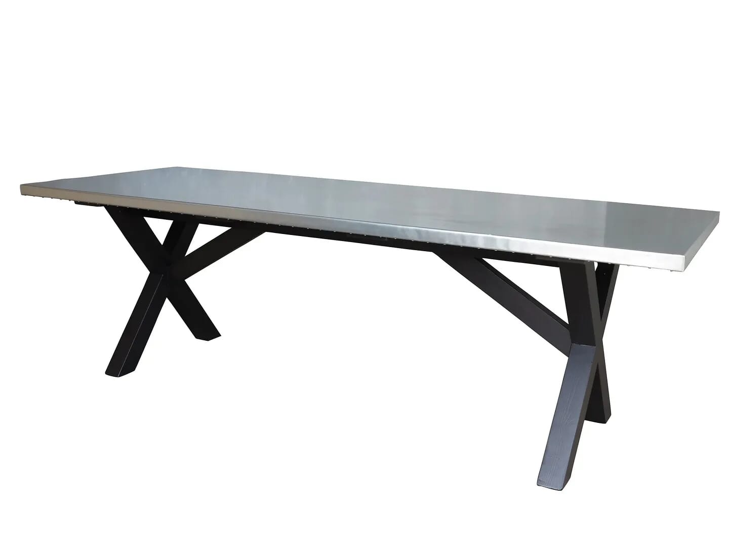 Handmade Natural Zinc X Frame Style Kitchen Table - D1568