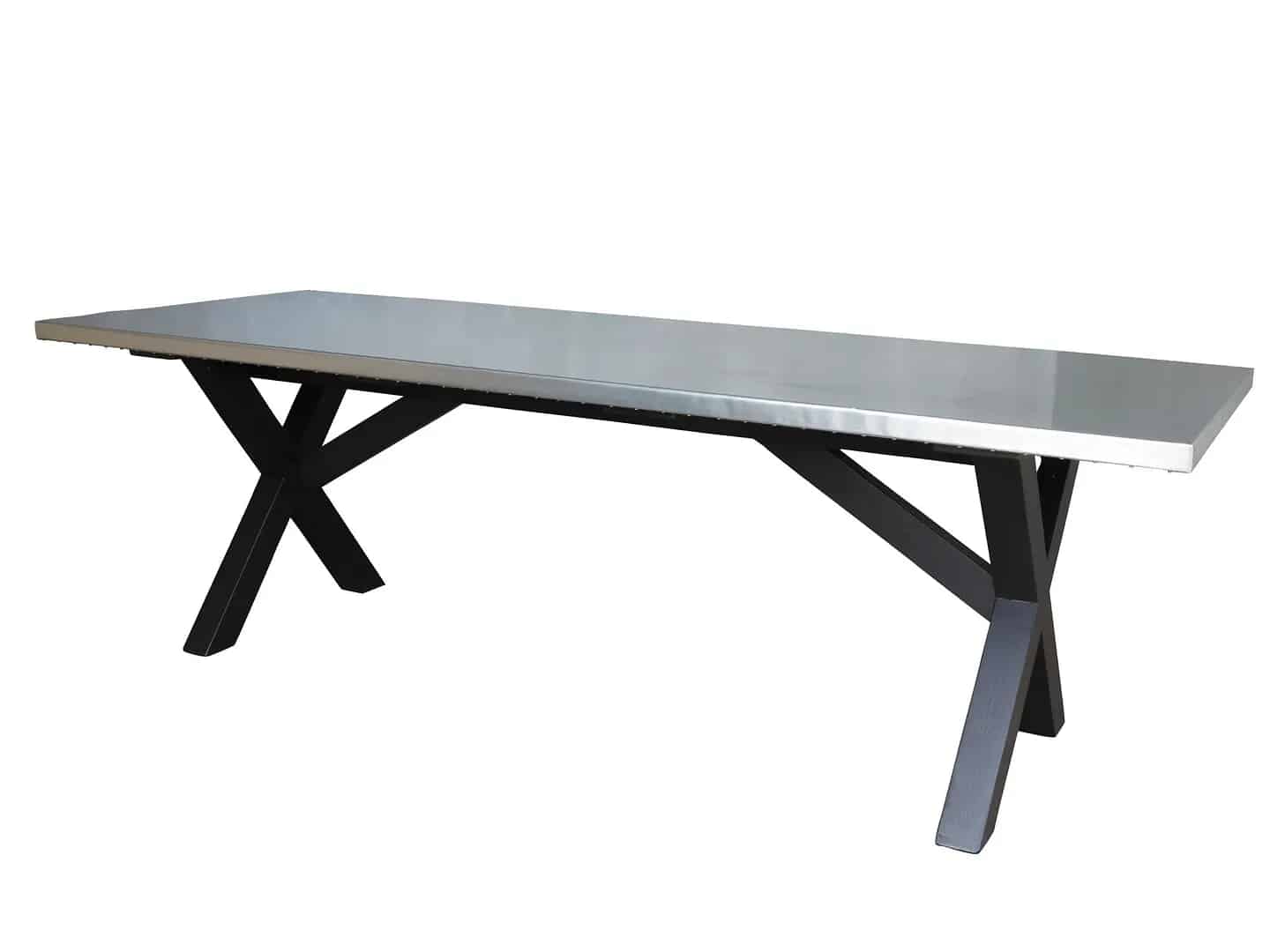 Handmade Natural Zinc X Frame Style Kitchen Table