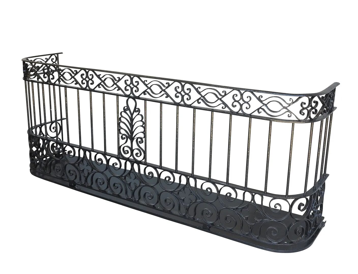 Reclaimed Black Wrought Iron Juliet Balcony - 8678