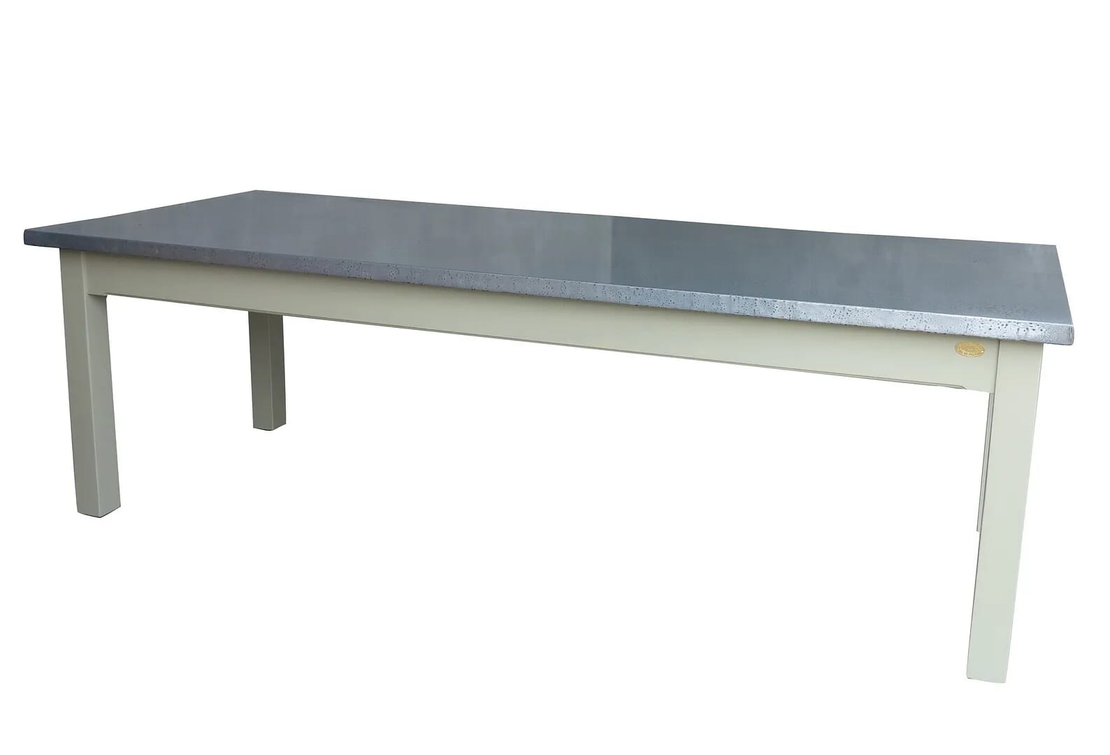 Handmade Antiqued Distressed Zinc Top Dining Table - D1573