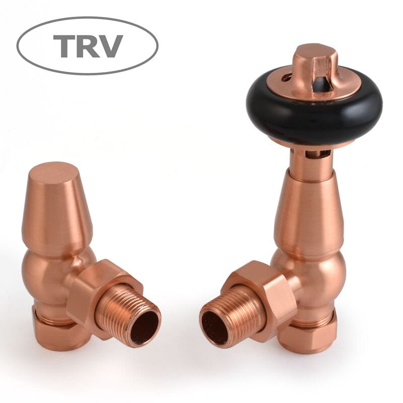 Faringdon Brushed Copper Thermostatic Radiator Valves - Farbc