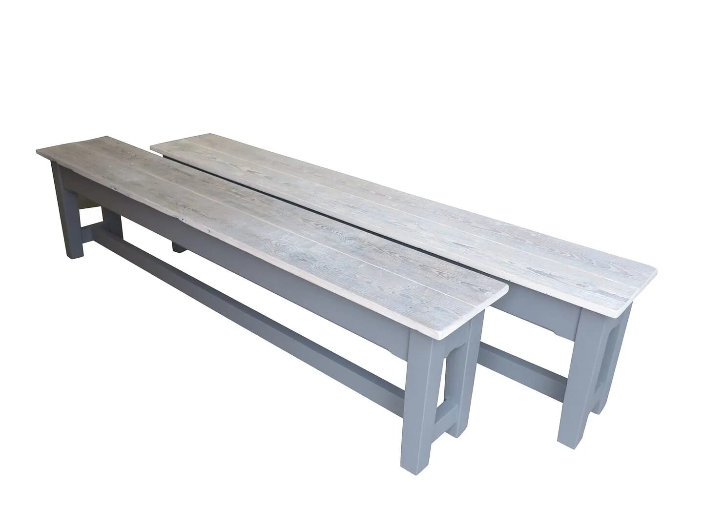 Handmade Reclaimed Pine Floorboard Top Benches - D1576