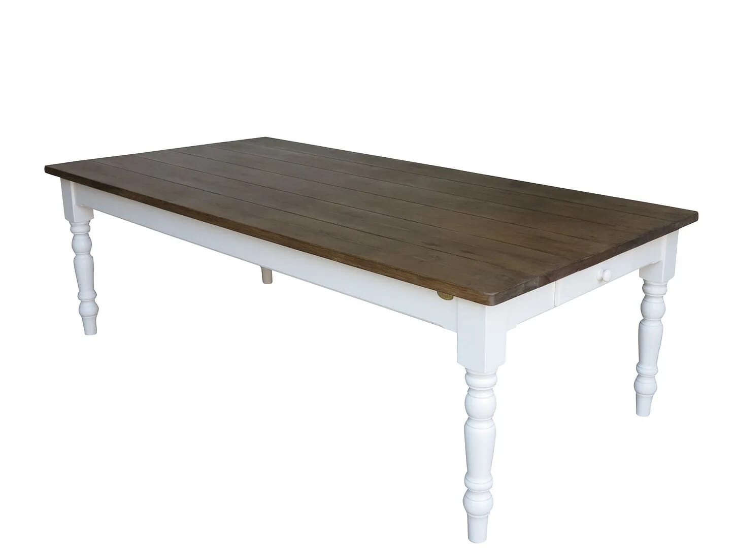 Handmade Wooden Plank Top Table With Drawer - D1577