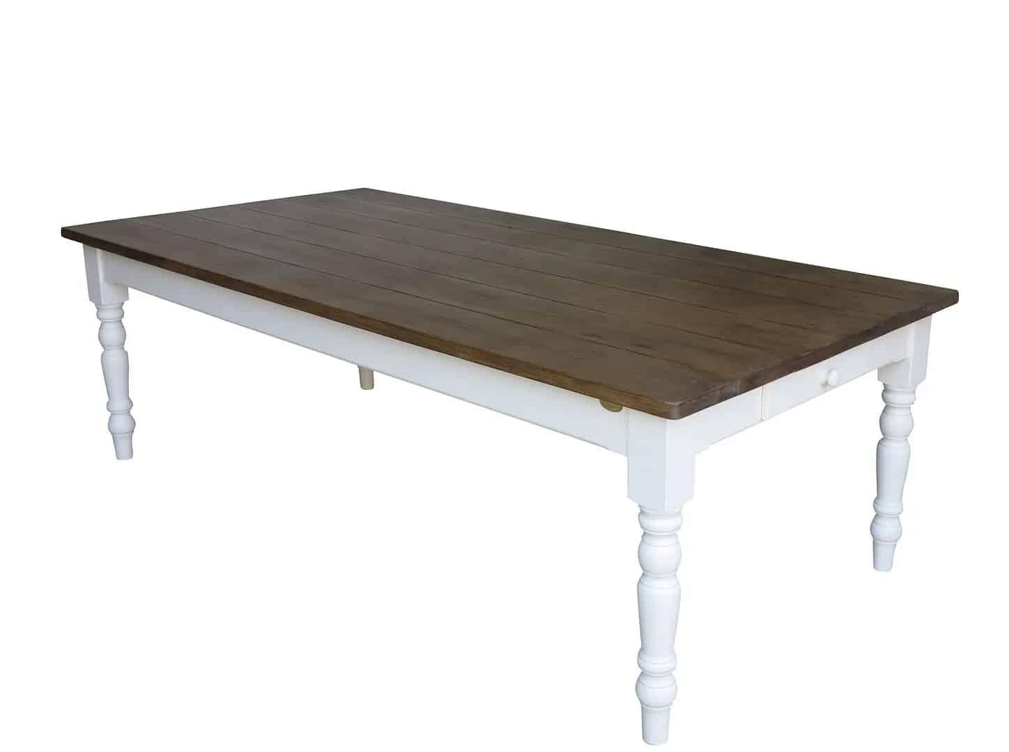 Handmade Wooden Plank Top Table With Drawer