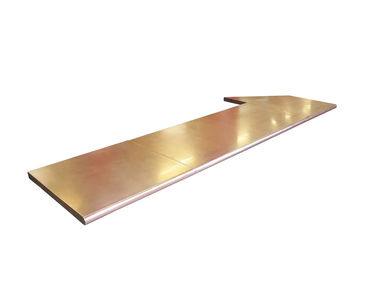 Handmade Bullnose Edge Matt Copper Bar Worktops - D1578