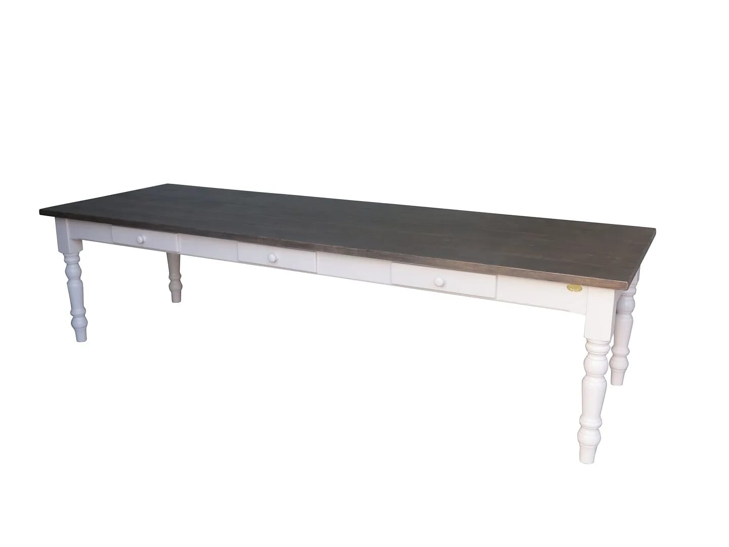 Handmade Large Wooden Plank Top Table With Drawers - D1581