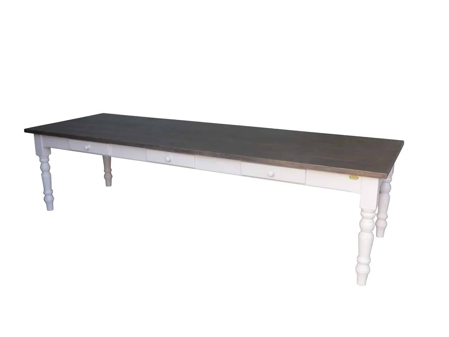 Handmade Large Wooden Plank Top Table With Drawers