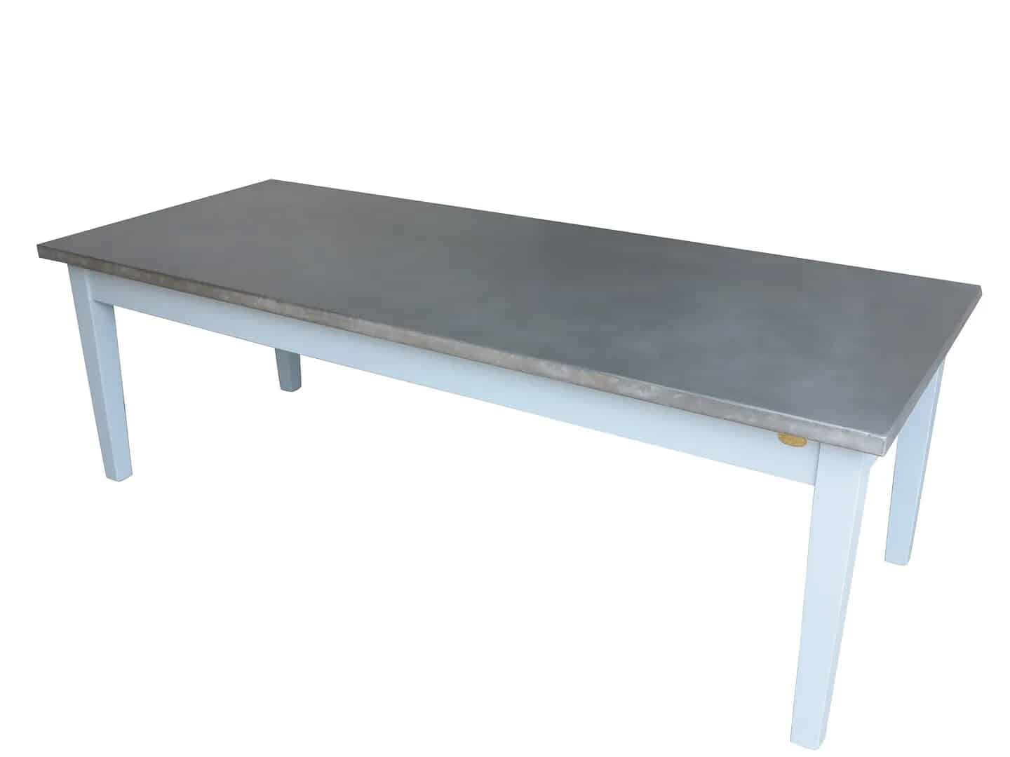 Handmade Large Matt Zinc Top Dining Table