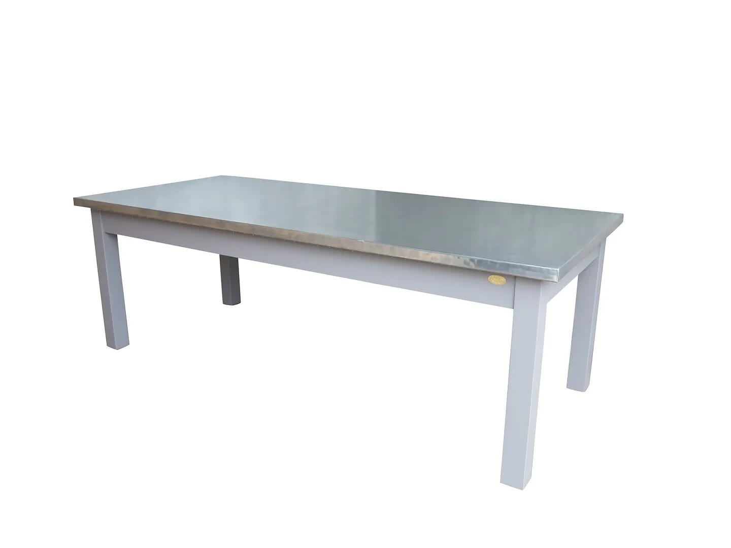 Large Handmade Natural Zinc Top Dining Table - D1586