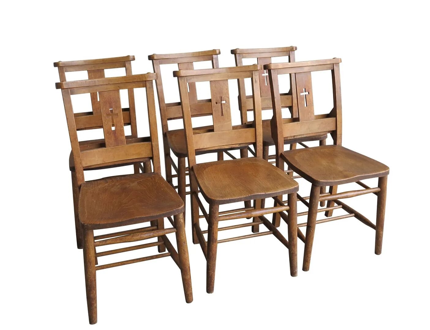 Set of 6 Church / Chapel Chairs With Bible Backs - 8939d