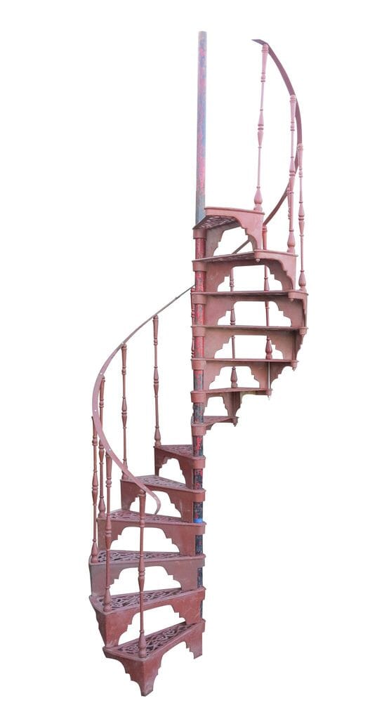 Red Oxide Primed Cast Iron Spiral Staircase - 8888