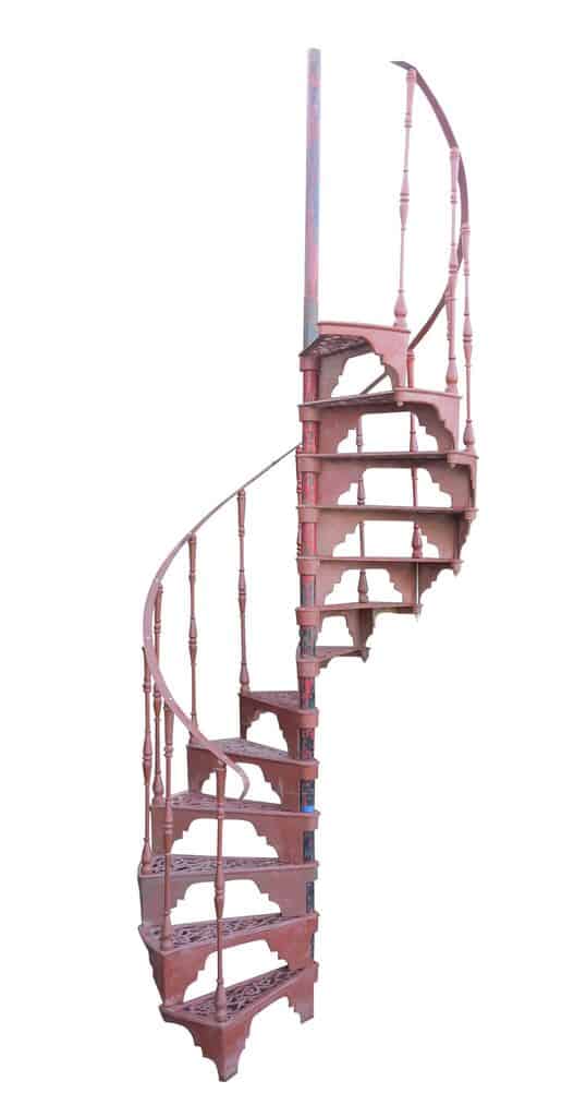 Red Oxide Primed Cast Iron Spiral Staircase