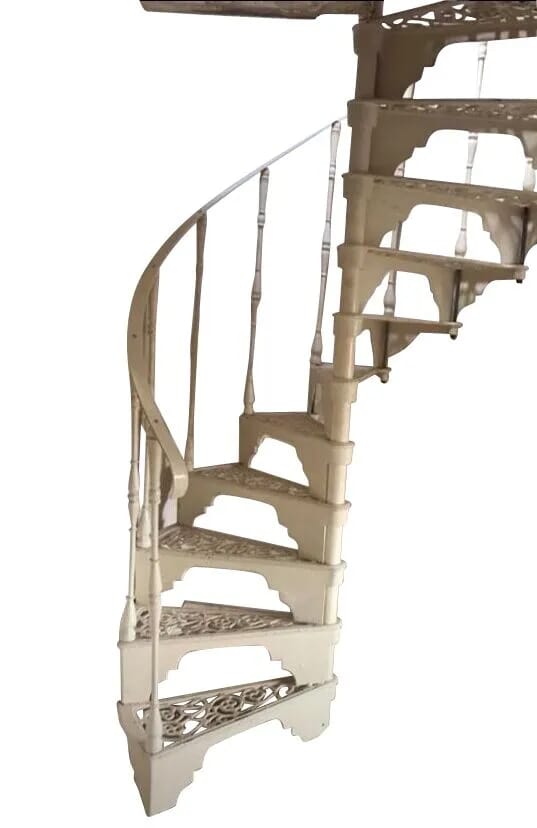 Cream Antique Cast Iron Spiral Staircase - 8889