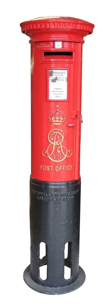 Original Red Cast Iron Edward 7th Post Office Pillar Box - 8760