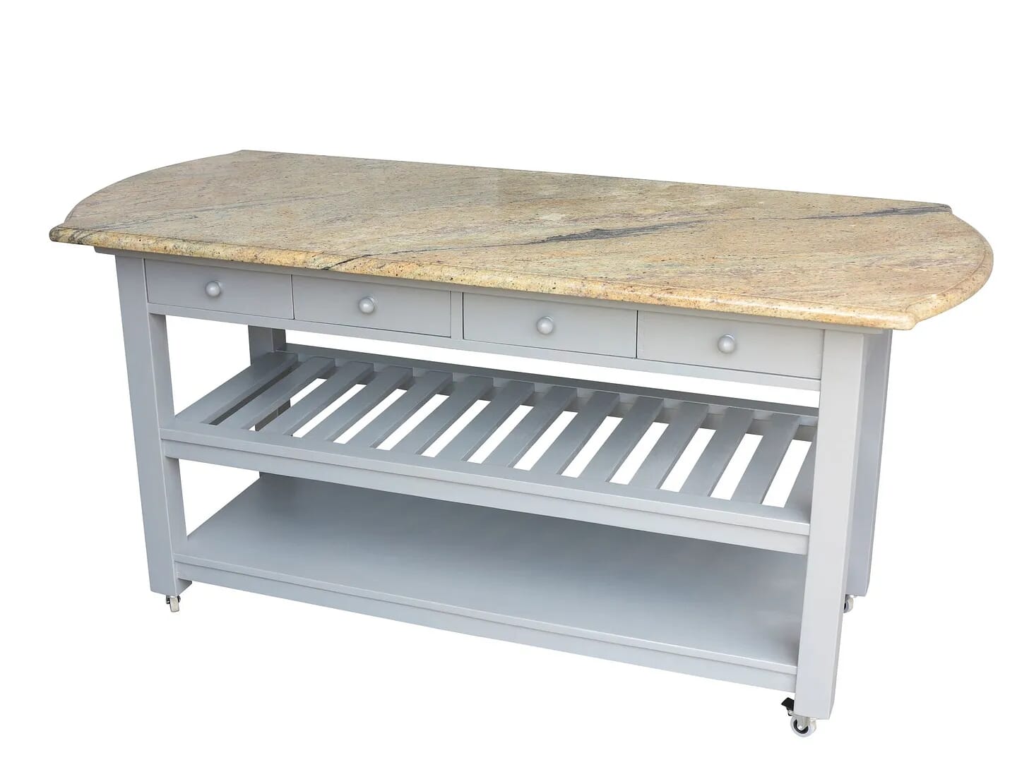 Solid Granite Central Kitchen Island Unit on Castors - 8968