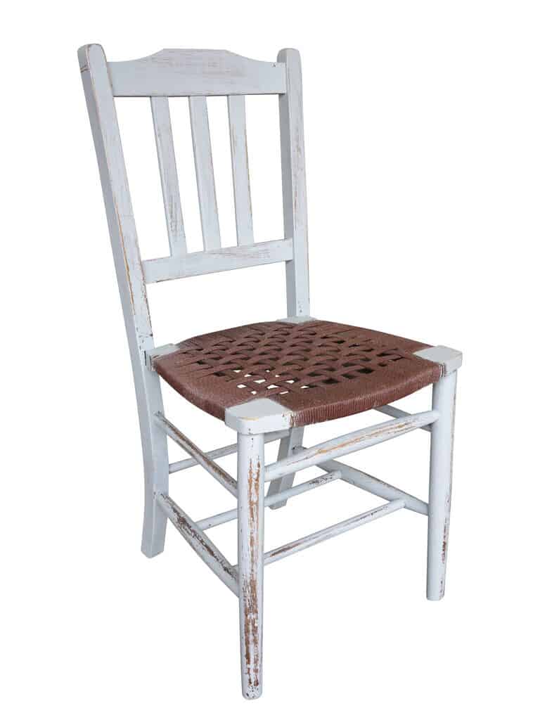 Antique Woven Seated Church Chairs with Bible Backs