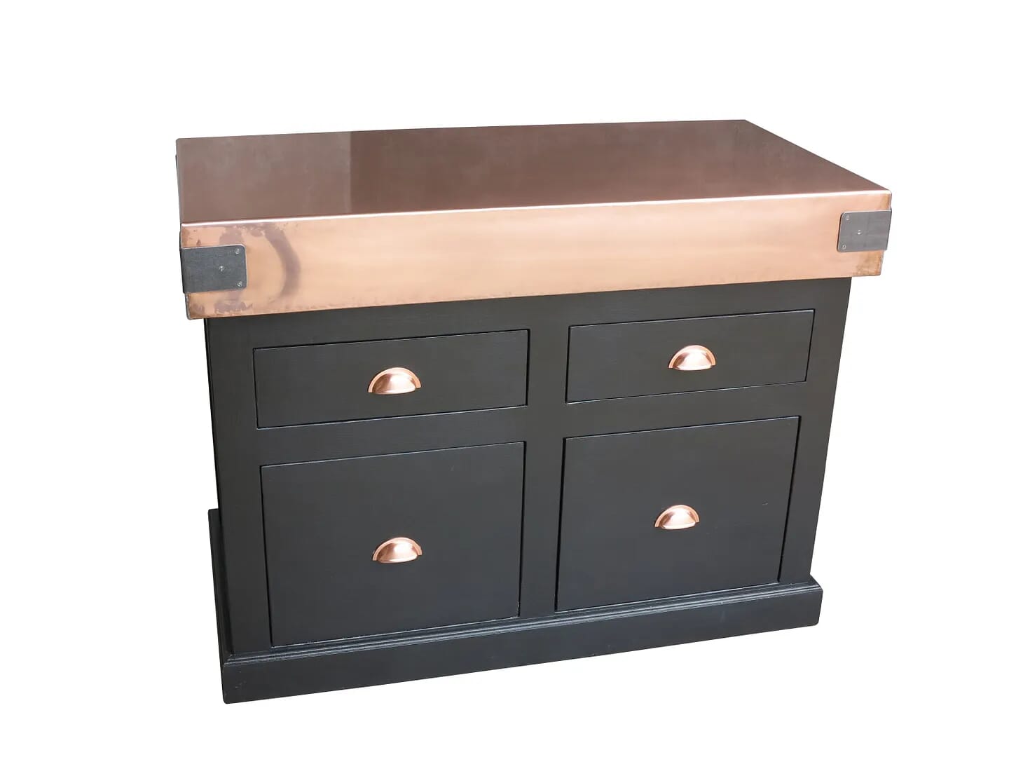 Natural Copper Butchers Block Top With Sliding Drawers - 8967