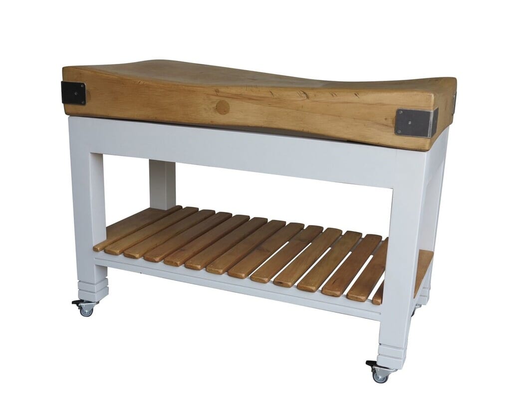 Original Butchers Block Top On Base with Castors - 7447