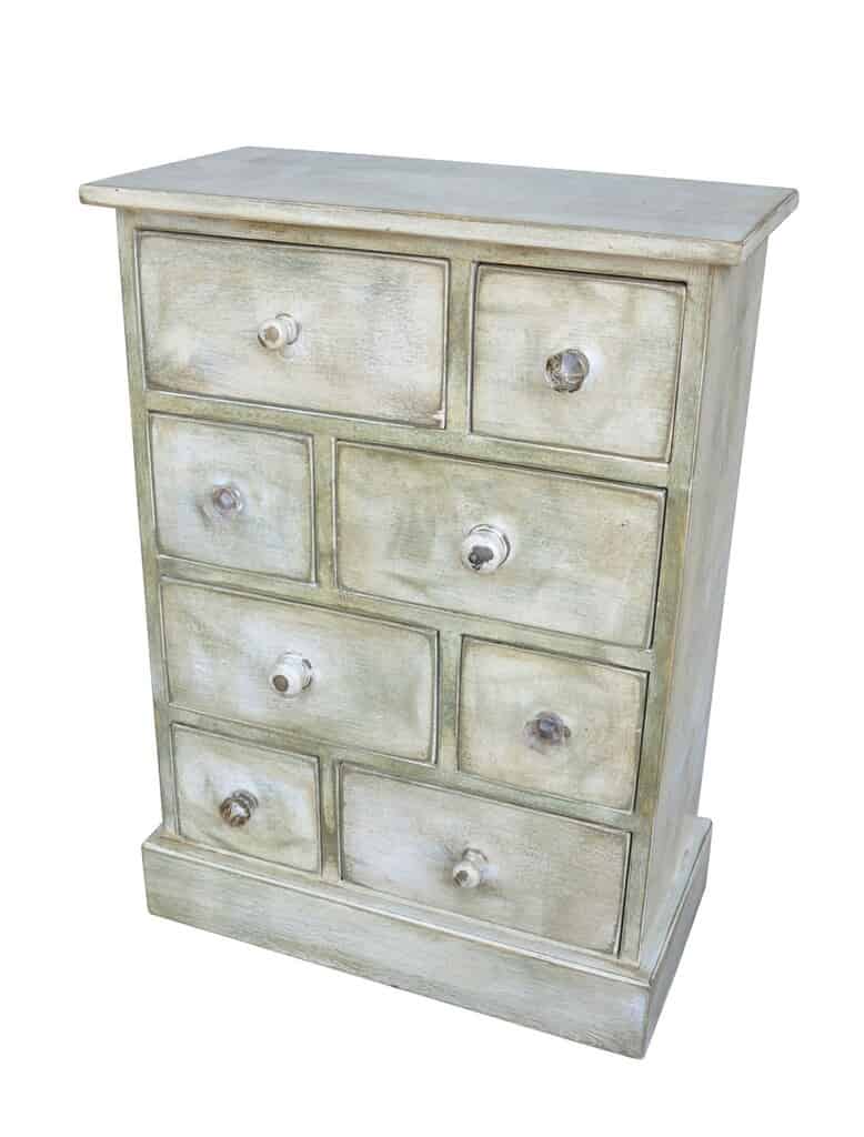 Antique Free Standing Apothecary Cabinet With 8 Drawers