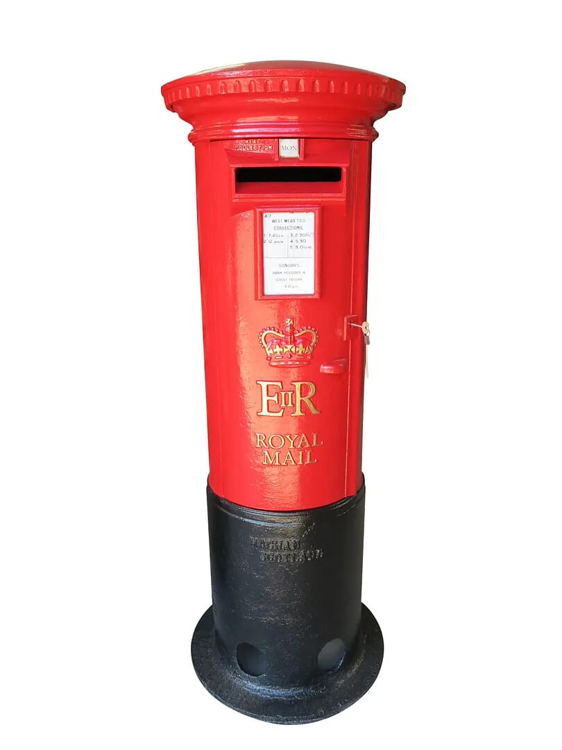 Original Cast Iron ER II Pillar Box - 8802a