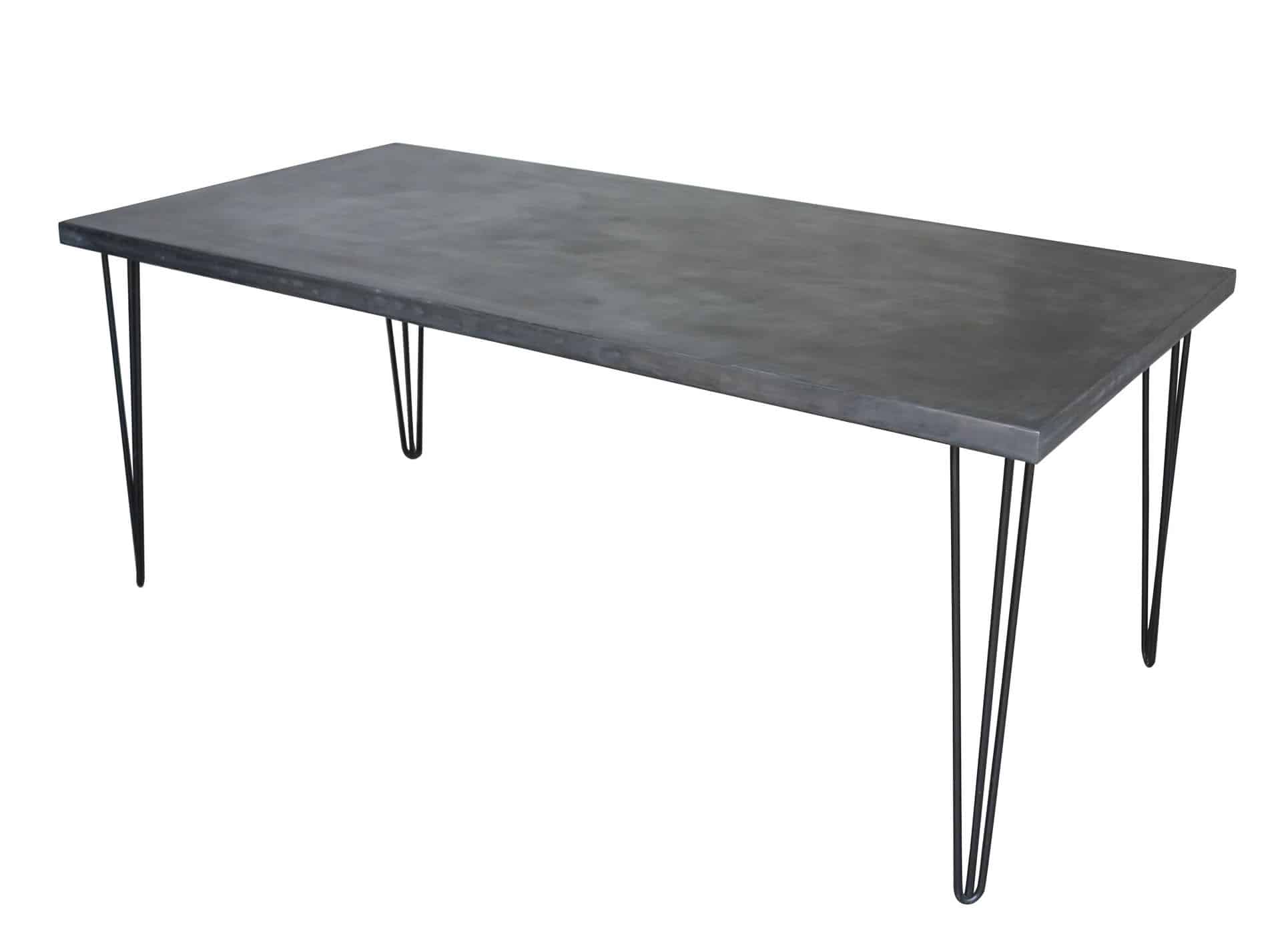 Bespoke Zinc Copper or Brass Top Hairpin Kitchen Dining Table
