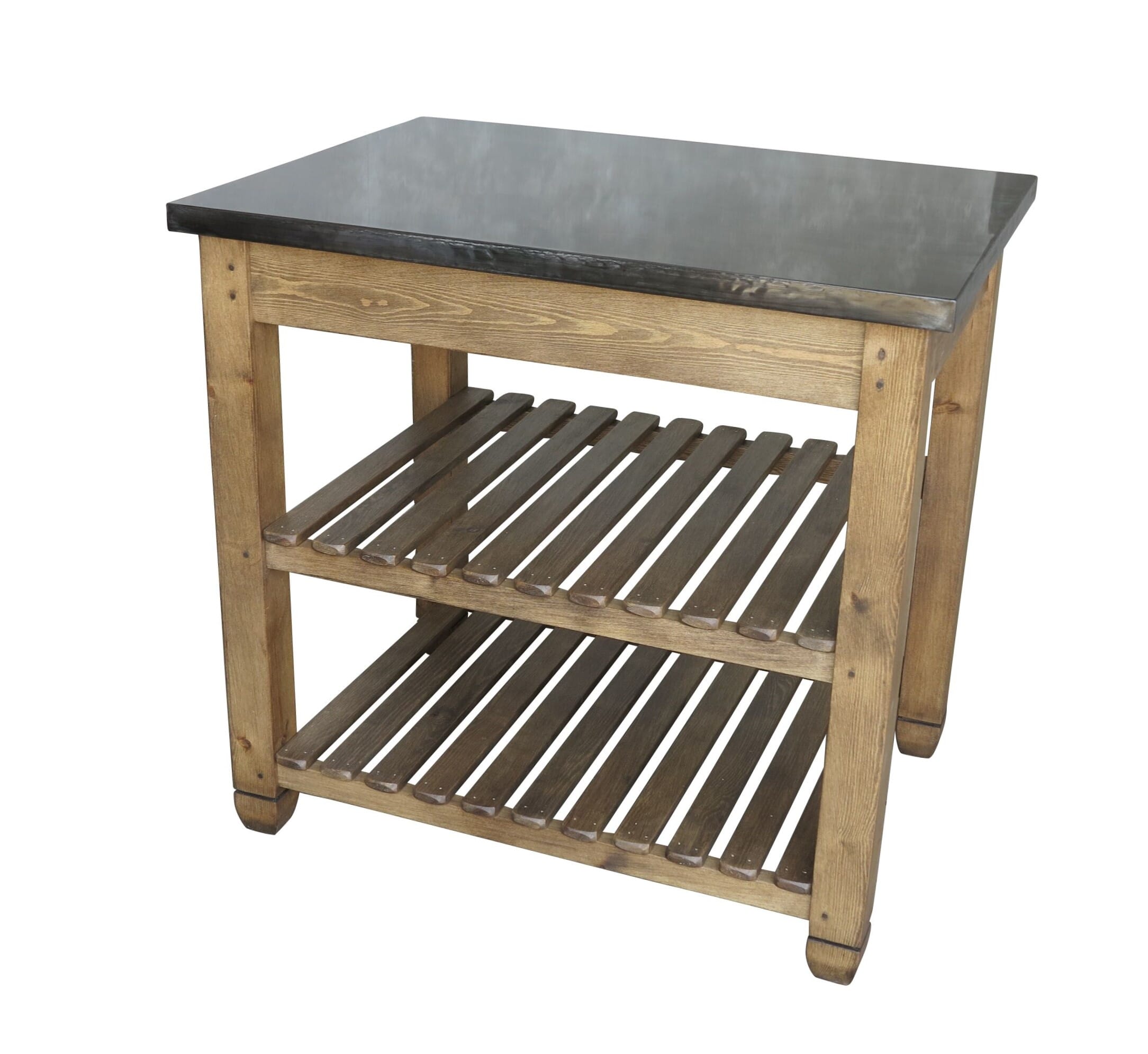 Bespoke Zinc Top Kitchen Unit With Wooden Base - D1595