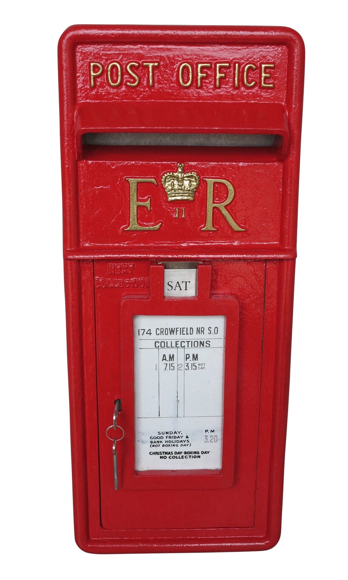 Original Post Office Red ER II Post Box Front - 8916