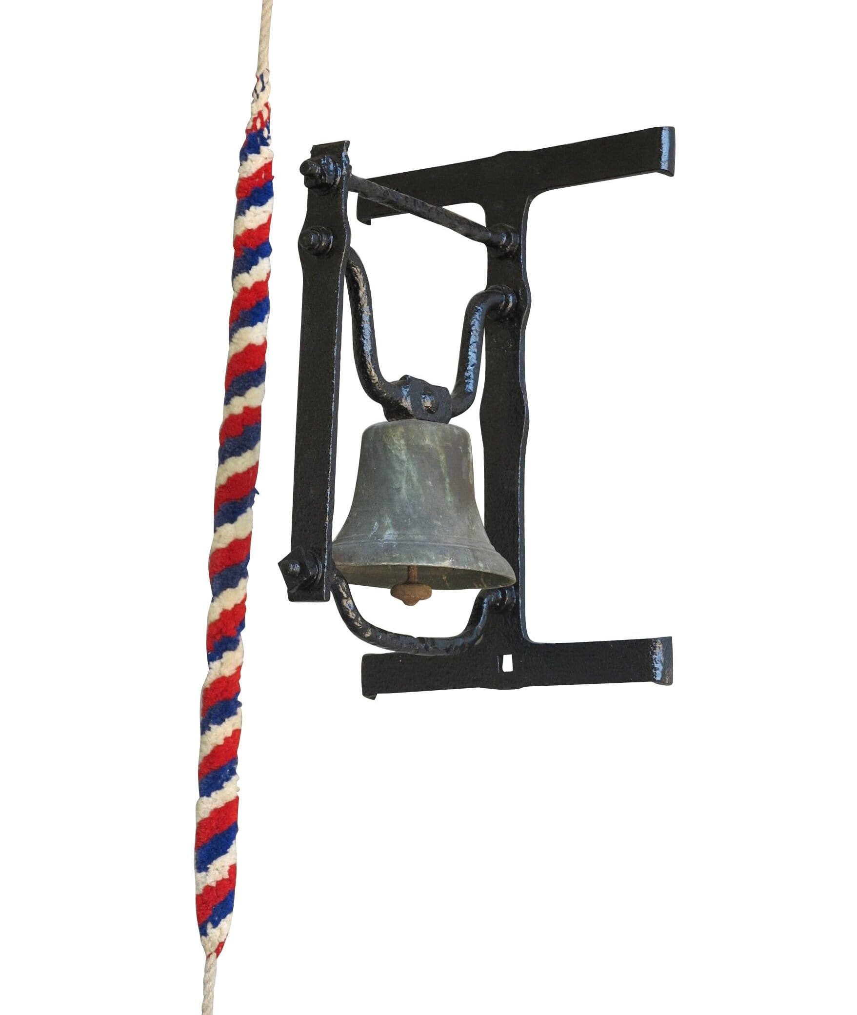 Antique Wall Mounted Bronze Calling Bell With Sally Rope - 9021