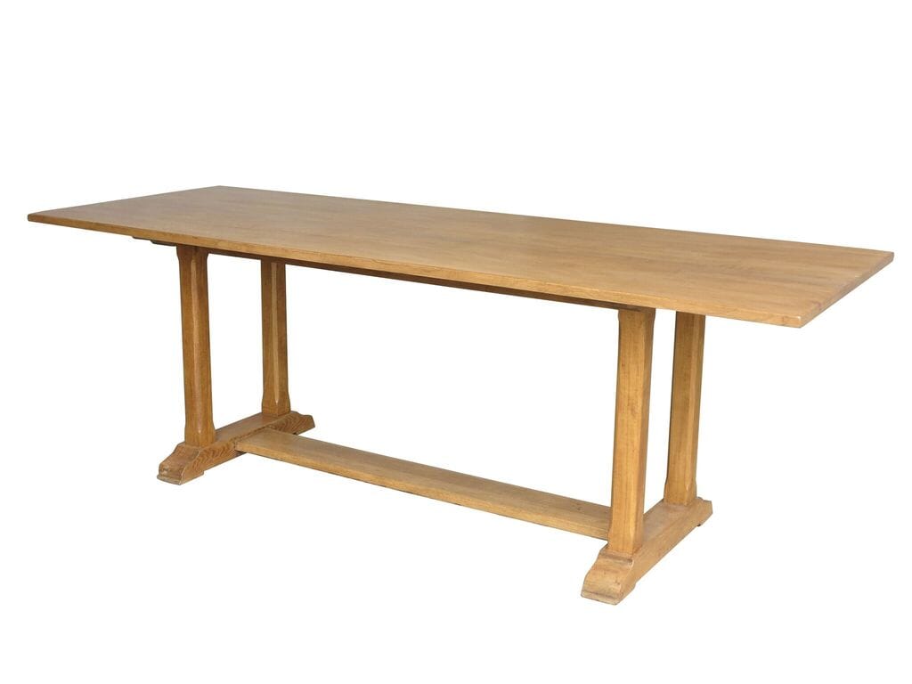Antique Solid Oak Royal School Bath Refectory Dining Table - 8992