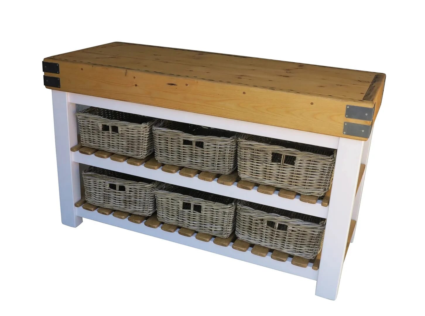 Reclaimed Pine Butchers Block Top Central Island Unit - 8987