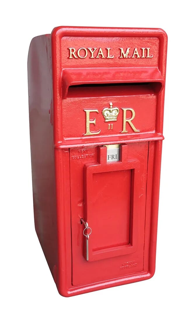 Old Cast Iron Pole Mounted Original ER II Post Box - 8902