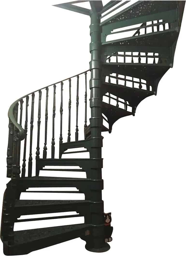 Large Cast Iron Spiral Staircase With Balcony Railings