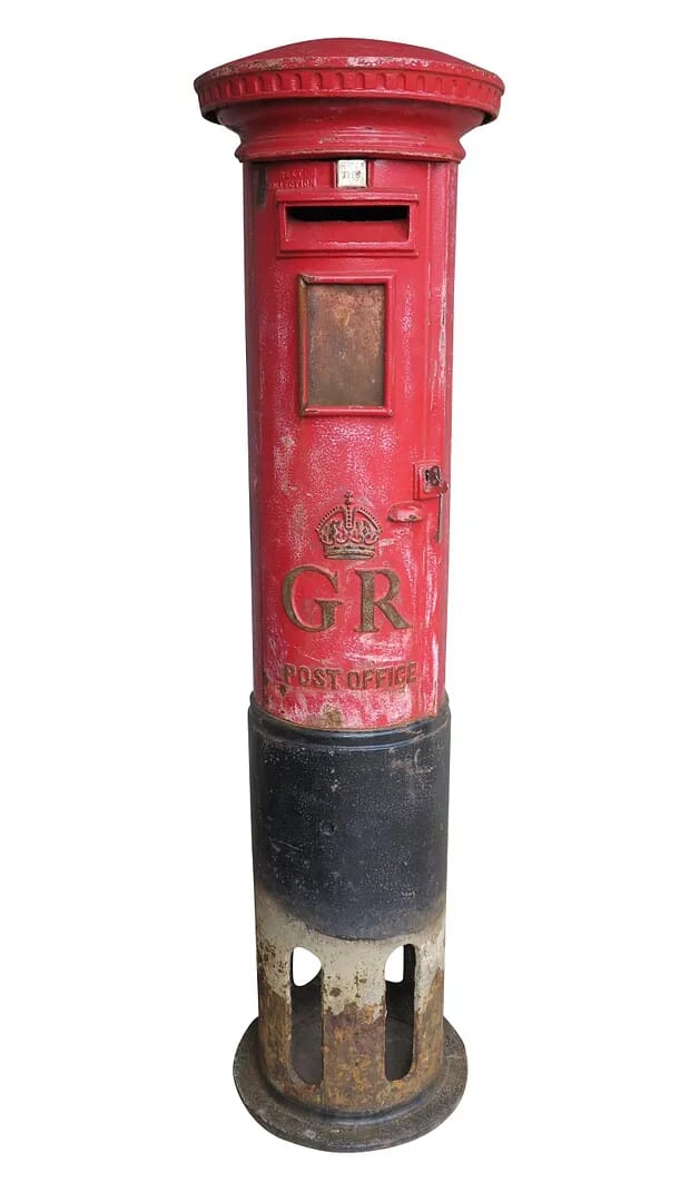 Original Post Office Unrestored Cast Iron GR Pillar Box - 8795