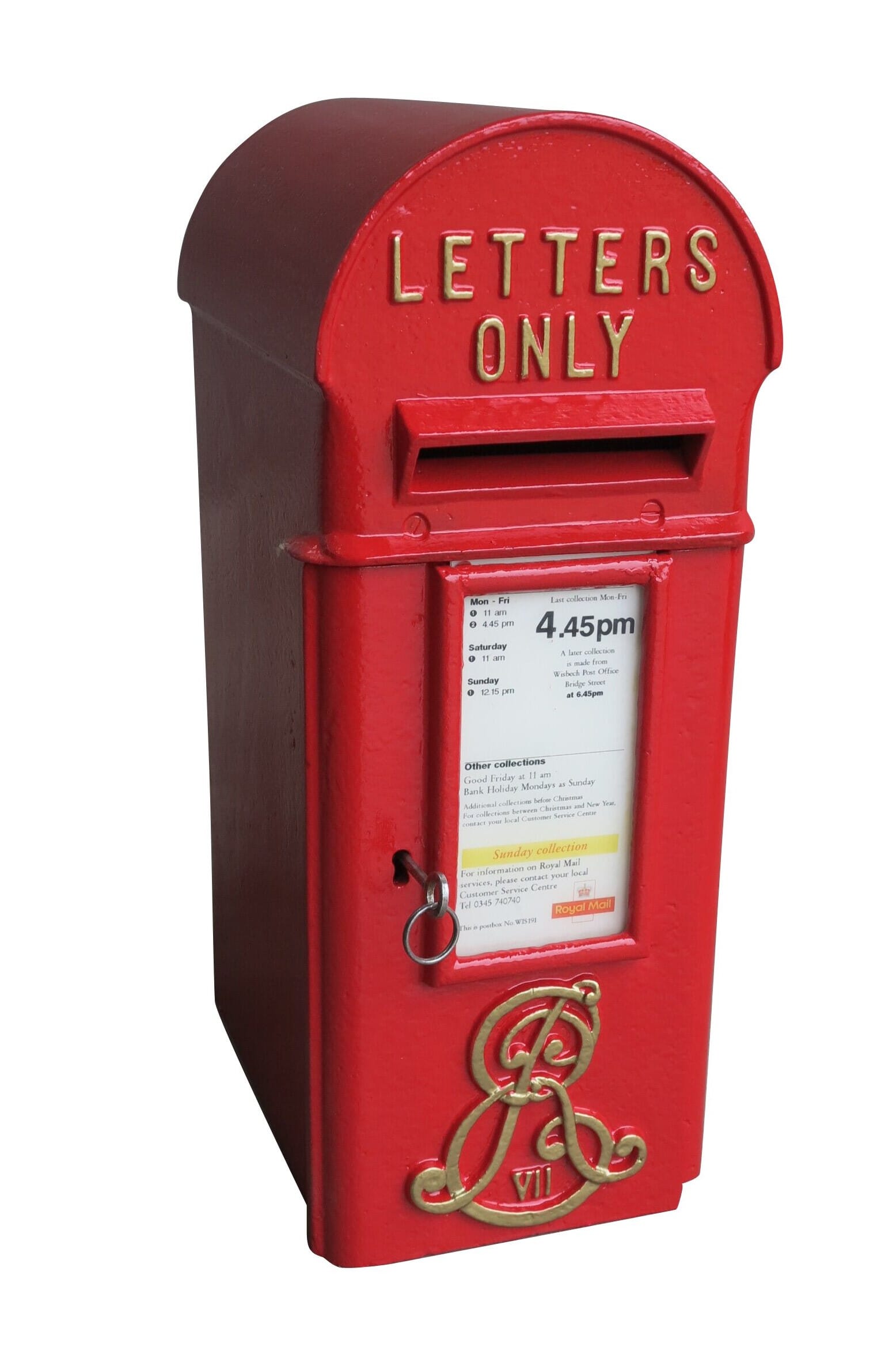 Original Edward 7th Cast Iron Pole Mounted Post Box - 9008