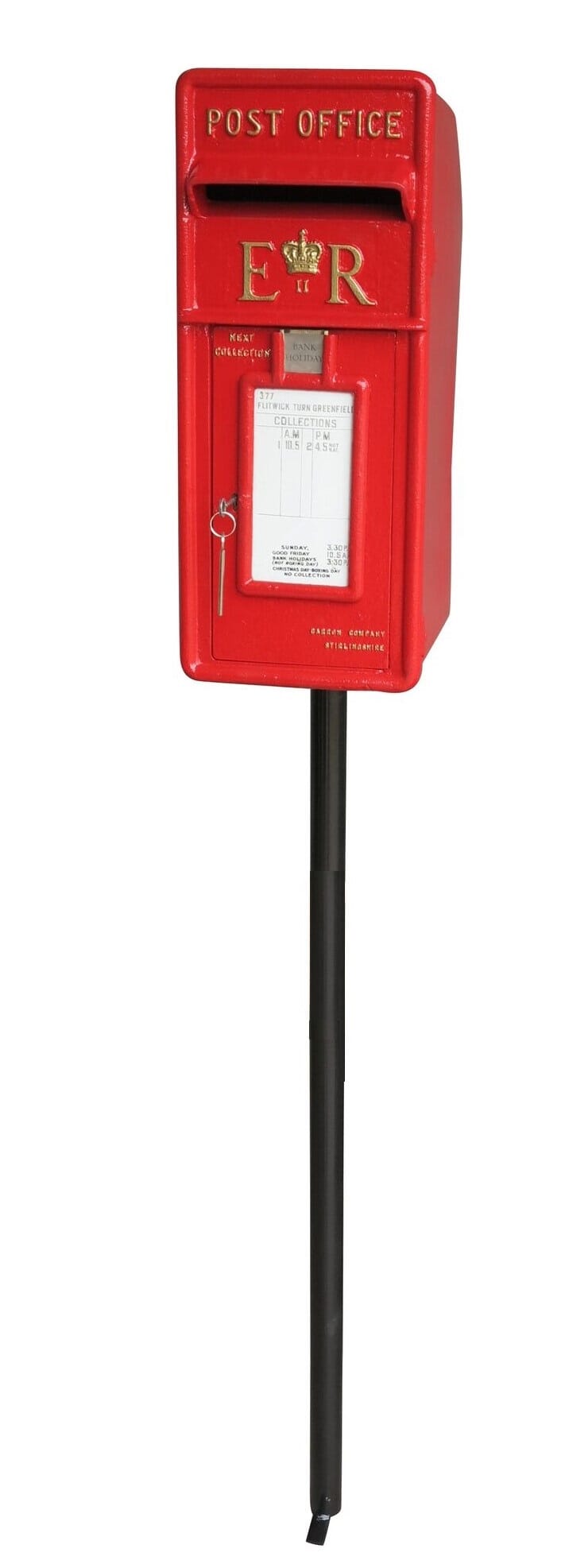 Original ER II Post Box On a Pole - 8904