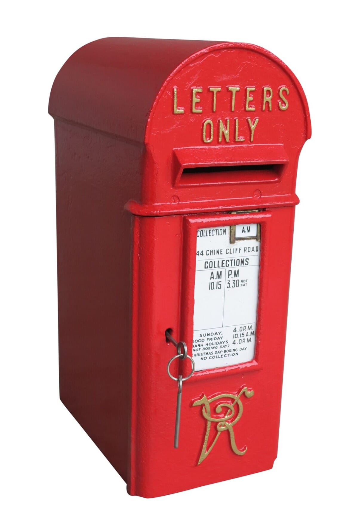 Original VR Cast Iron Pole Mounted Letter Post Box - 9009