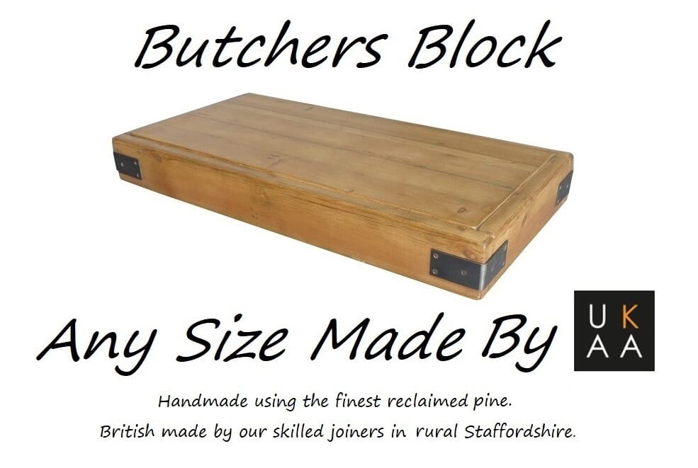 Bespoke Butchers Block Top Made From Reclaimed Pine  - BButchers