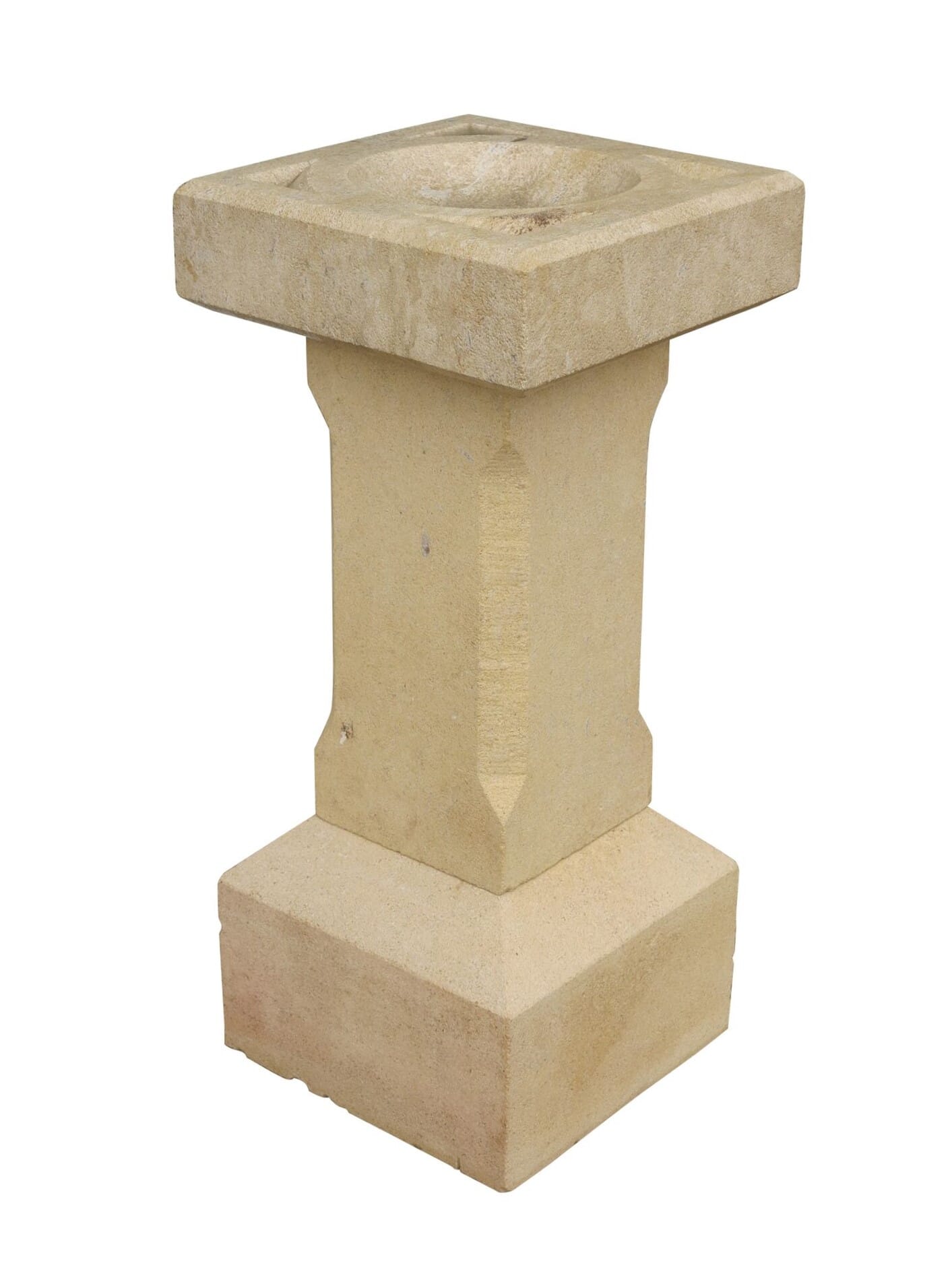 Solid Limestone Hand Carved Garden Bird Bath - 9037