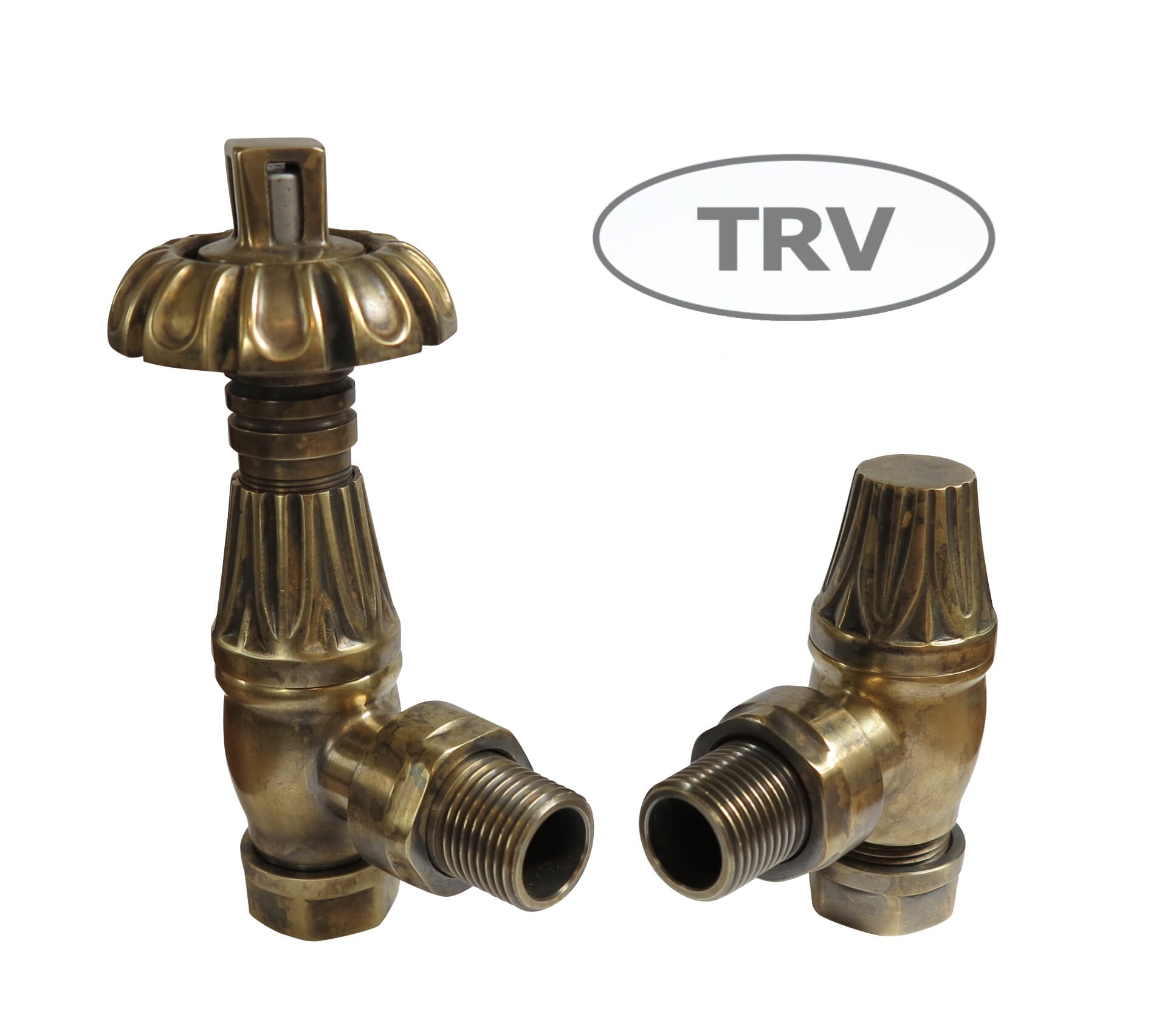 Tulip Antique Brass Thermostatic Radiator Valves - TUAB
