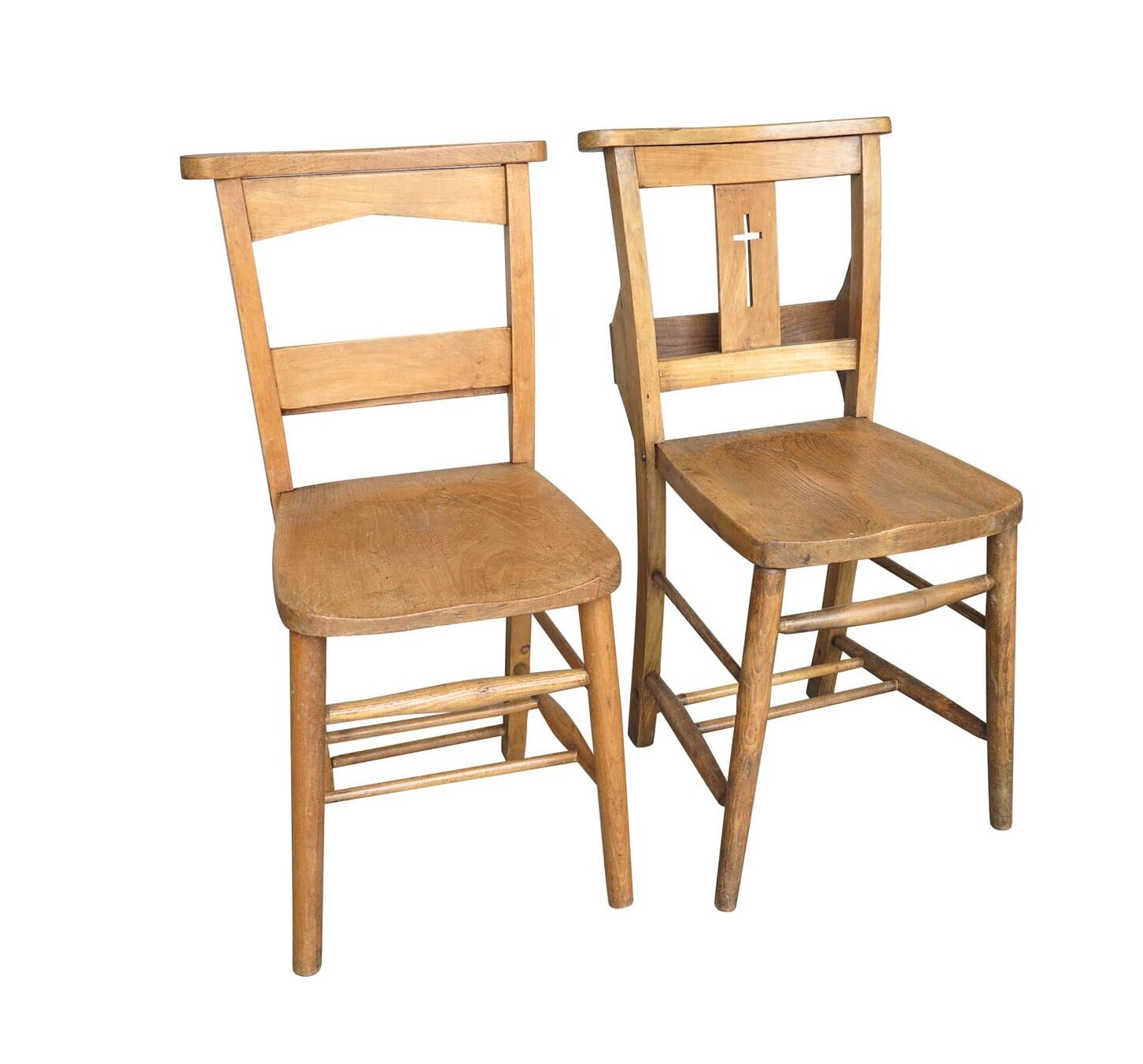 Antique Church / Chapel Chairs With Bible Backs - 9055