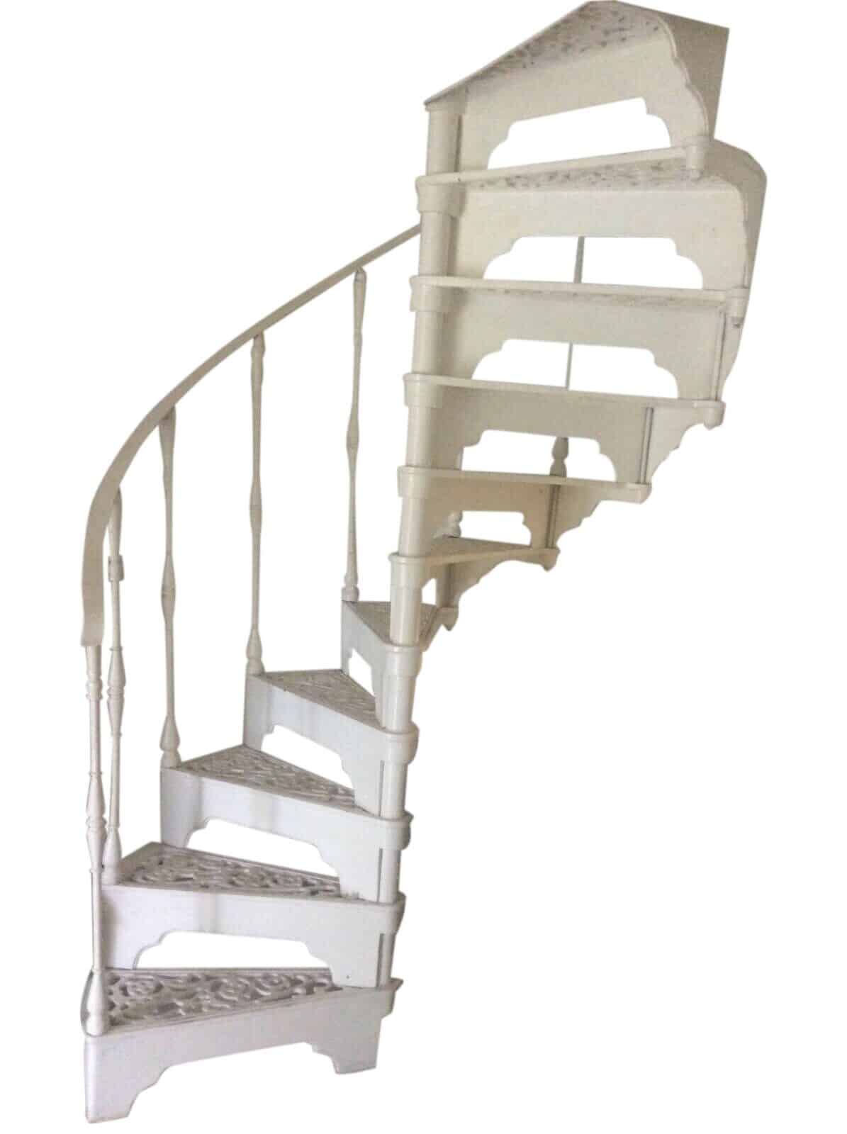 Cream Cast Iron Spiral Staircase